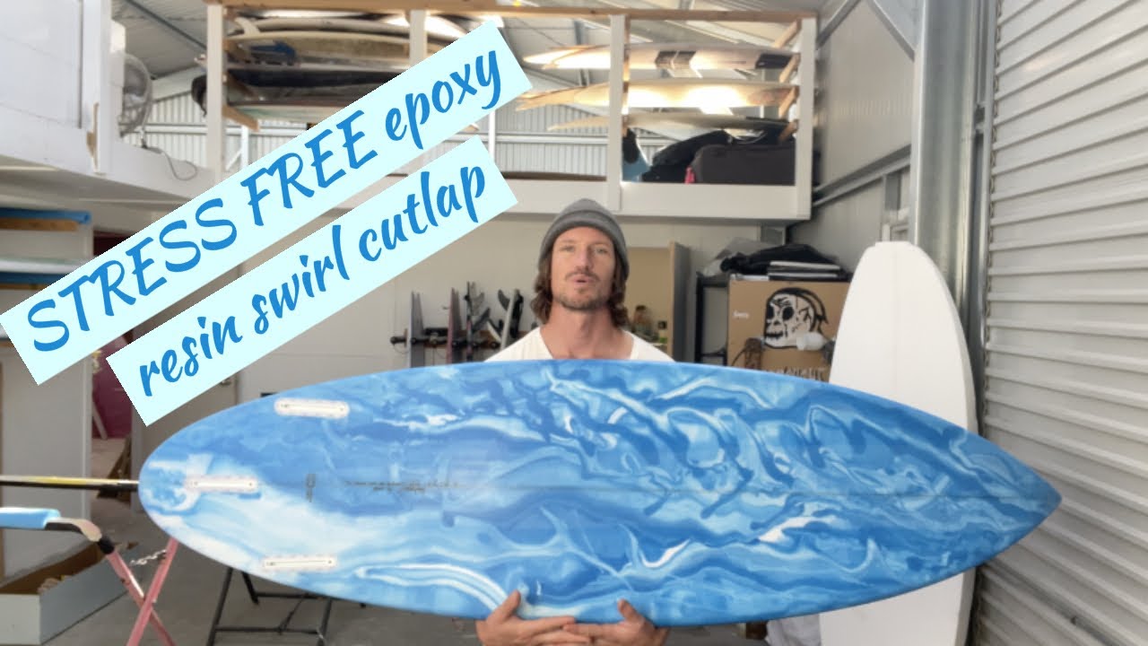 Эпоксидная доска для серфинга Stress free RESIN SWIRL Cutlap HD 1080p