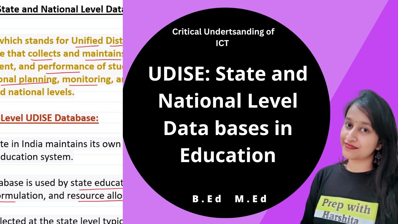 UDISE: State and National Level Data bases in Education | ICT