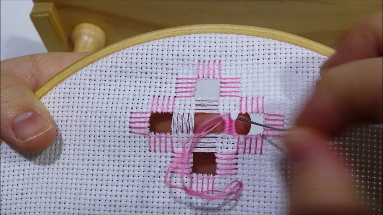 Hardanger colonnine a punto rammendo - Tutorial ricamo a mano