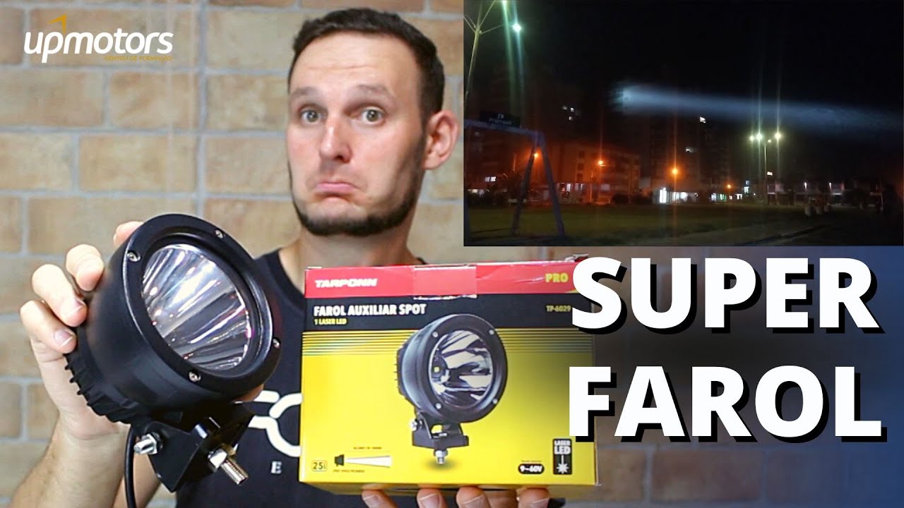 Farol Auxiliar SPOT LASER LED TARPONN o MAIS FORTE que já vi ; UPMOTORS