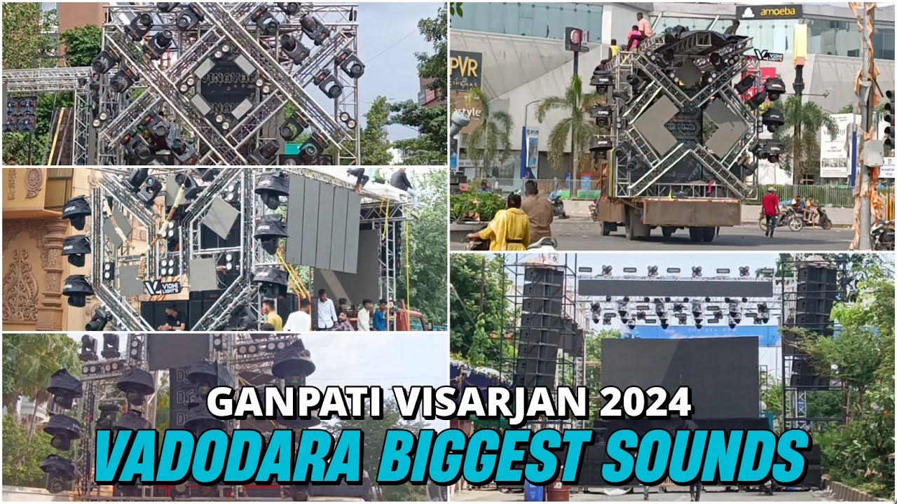VADODARA BIGGEST GANPATI VISARJAN DJ SOUND SETUP 2024 || BIG BLASTER 🔥SOUND IN GUJARAT 💫