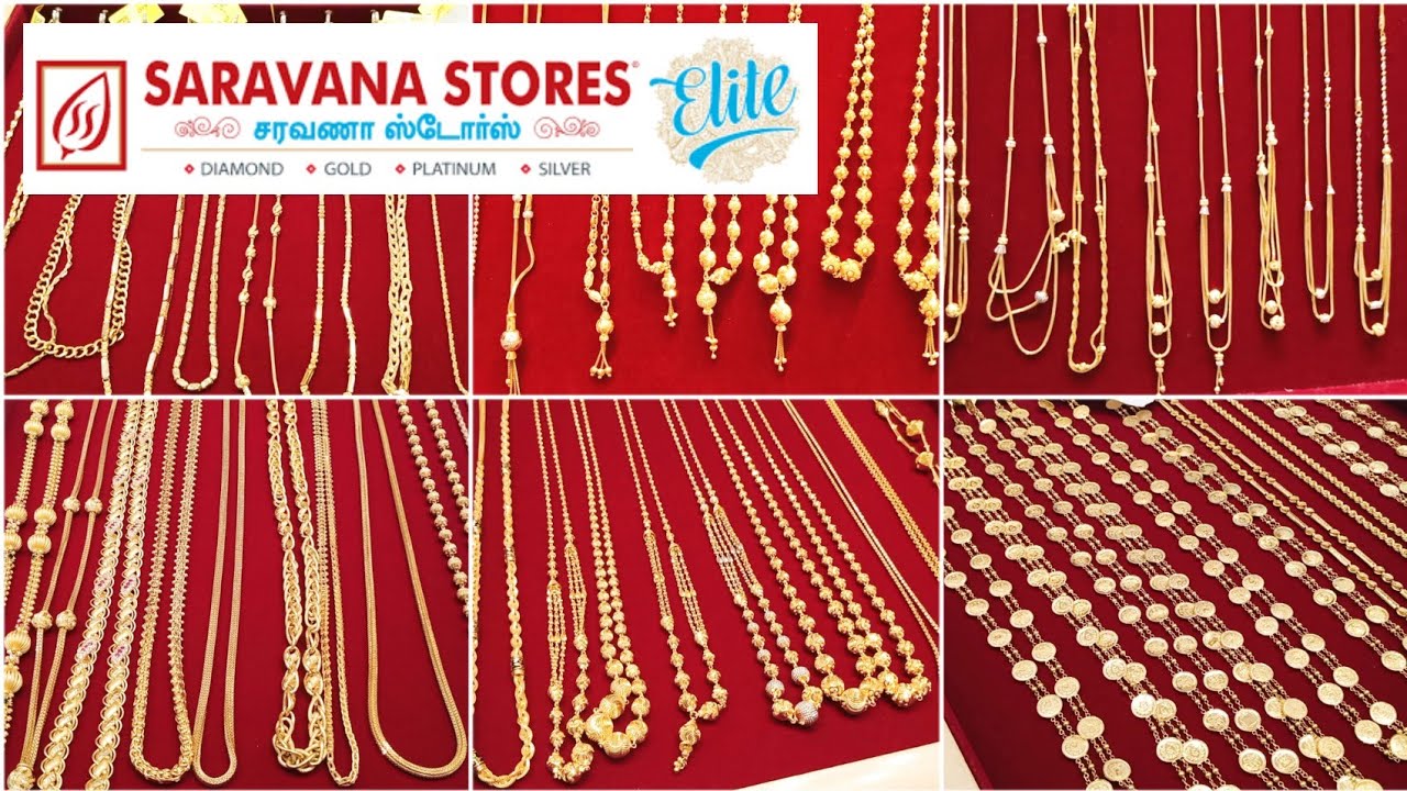 Light weight Fancy Gold chain design Tnagar Saravana elite gold jewellery collection