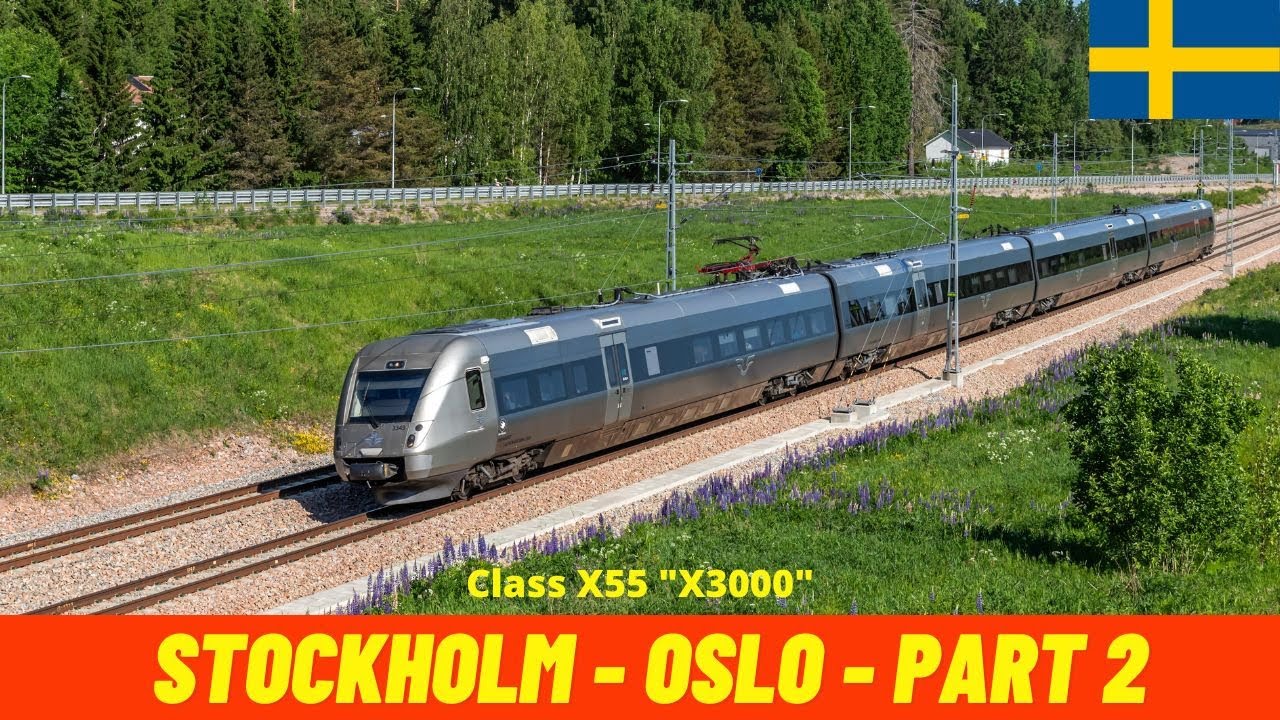 Cab Ride Stockholm - Oslo Part 2/3 to Kil (SJ, Sweden, Norway) train driver's view 4K
