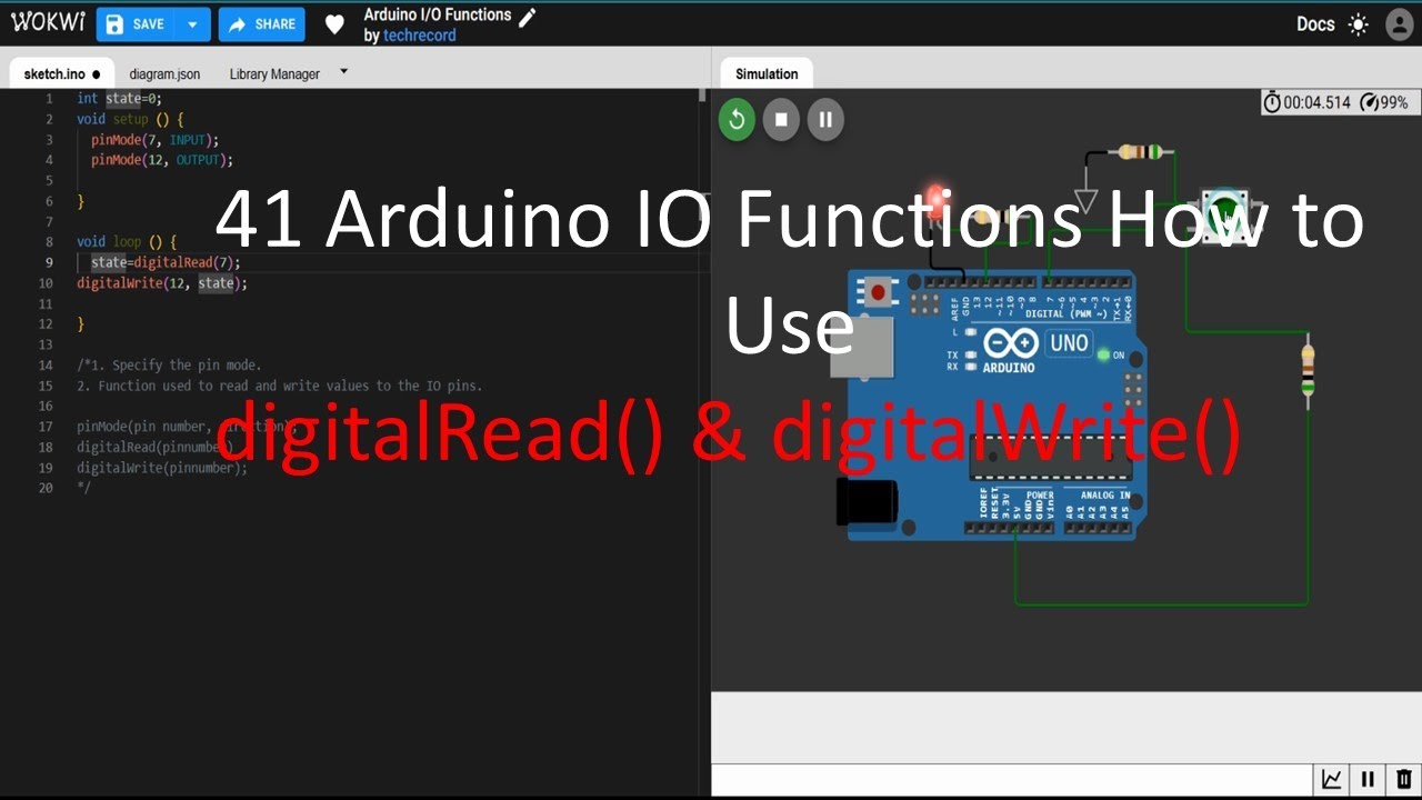 41  Arduino IO Functions How to Use digital Read & digital Write