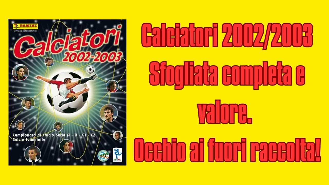 Album Calciatori Panini 2002/2003: Prezzi, Aggiornamenti e Cosa Controllare