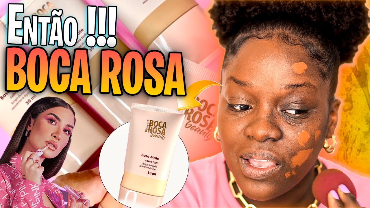 TESTEI a NOVA BASE BOCA ROSA BEAUTY | EM PELE NEGRA | MAS UMA VEZ 😯