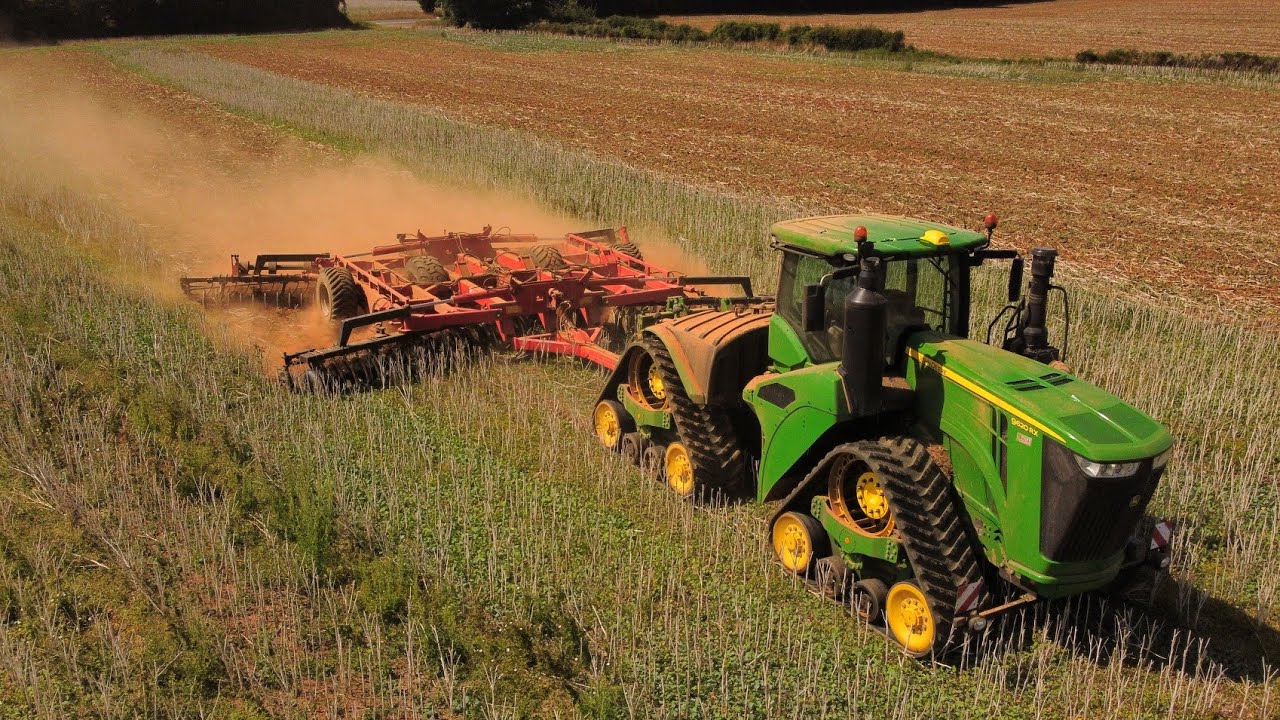 XXL D&eacute;chaumage en France ! John Deere 9620rx🚜 et d&eacute;chaumeur 10m au colzas !