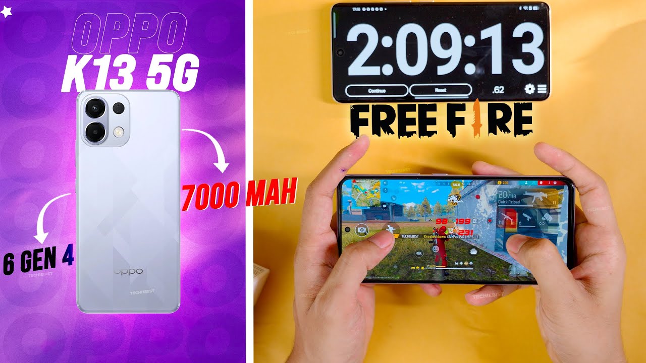 OPPO K13 5G Freefire Gaming Test 🔥 |  Battery Drain & Heating Test ⚡️🤯