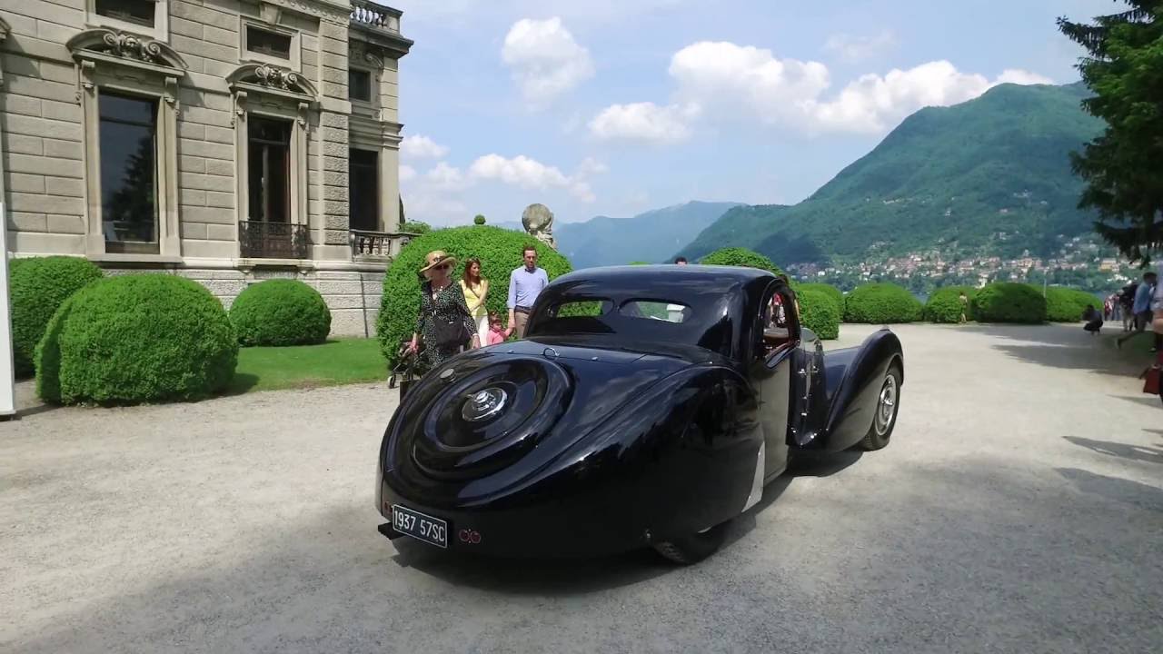 FIVE exhaust on a Bugatti - Type 57 SC Atalante. One of 14. Walkaround, sound, drive by