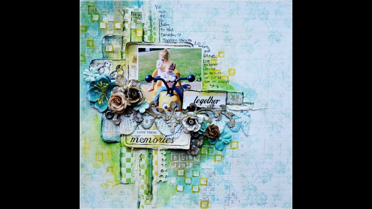 Scrapbooking Mixed Media Layout Tutorial - Once Upon A Sketch October Challenge