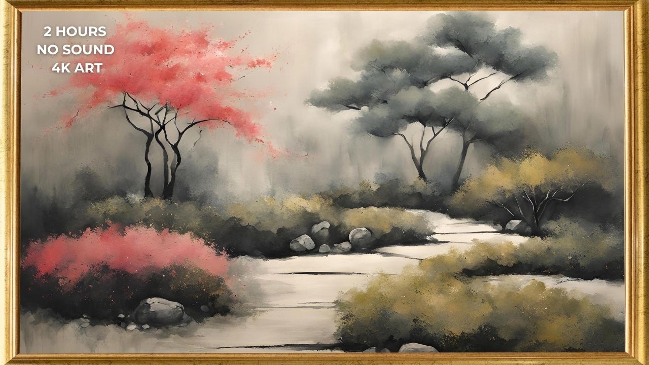 Screensaver - 2 Hours Wabi‑Sabi Japanese Landscape (4K) | Zen Minimalist Art | No Sound -EcoArtLab