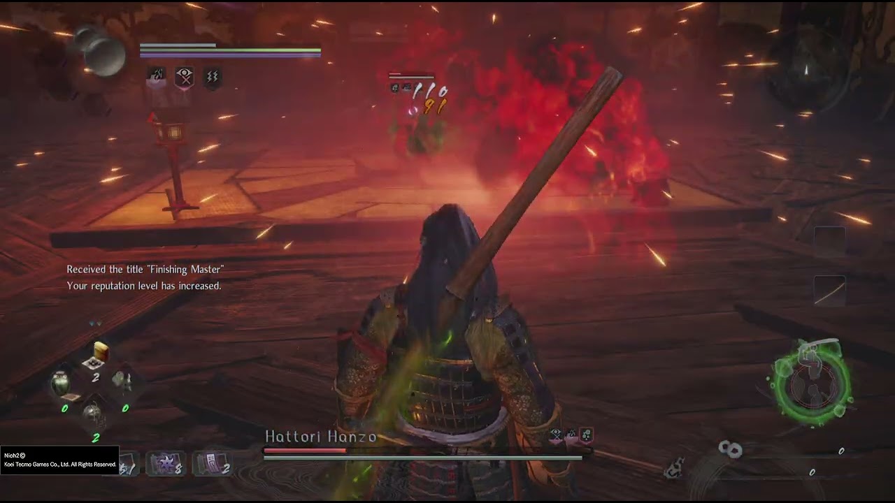 Nioh 2 Vs Hattori Hanzo Boss fight Ninjutsu Mastery
