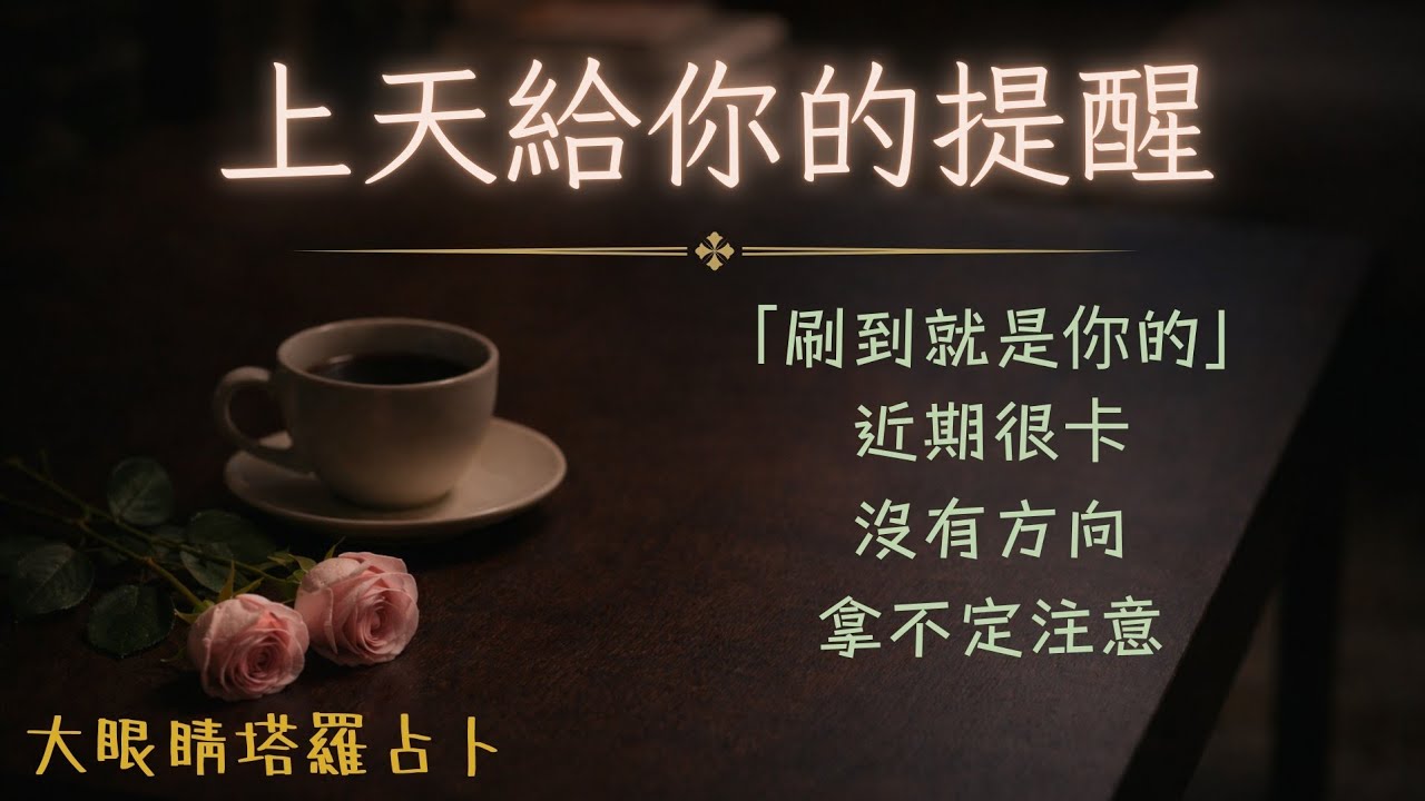 上天有甚麼提醒給你？刷到就是你的｜字卡+塔羅牌｜【無時間限制】#塔羅#大眼睛塔羅🥂