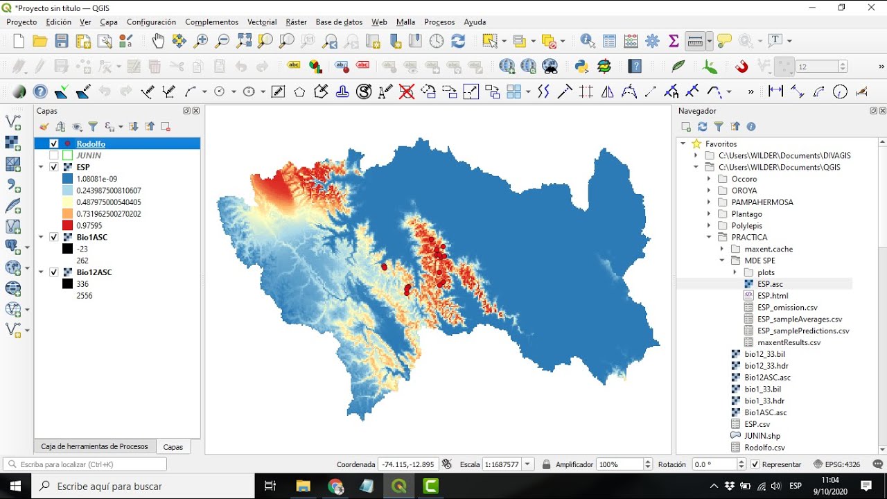 Modelos de distribución de especies: Convertir de .tif a .asc en QGIS para MaxEnt