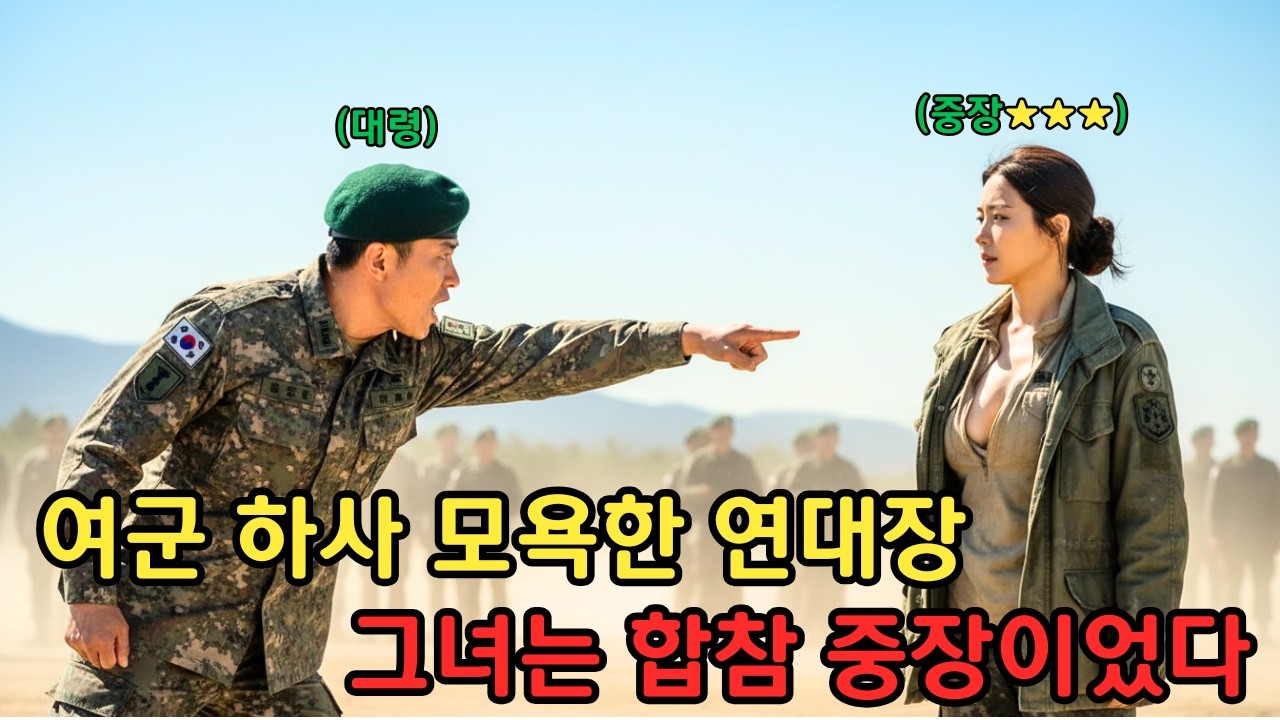 합참 중장 정체 모르고 여군 하사로 몰아붙인 연대장 공개 훈련장서 작전차장에게 반말한 순간 완전히 무너졌다 #사연드라마 #군대썰 #707