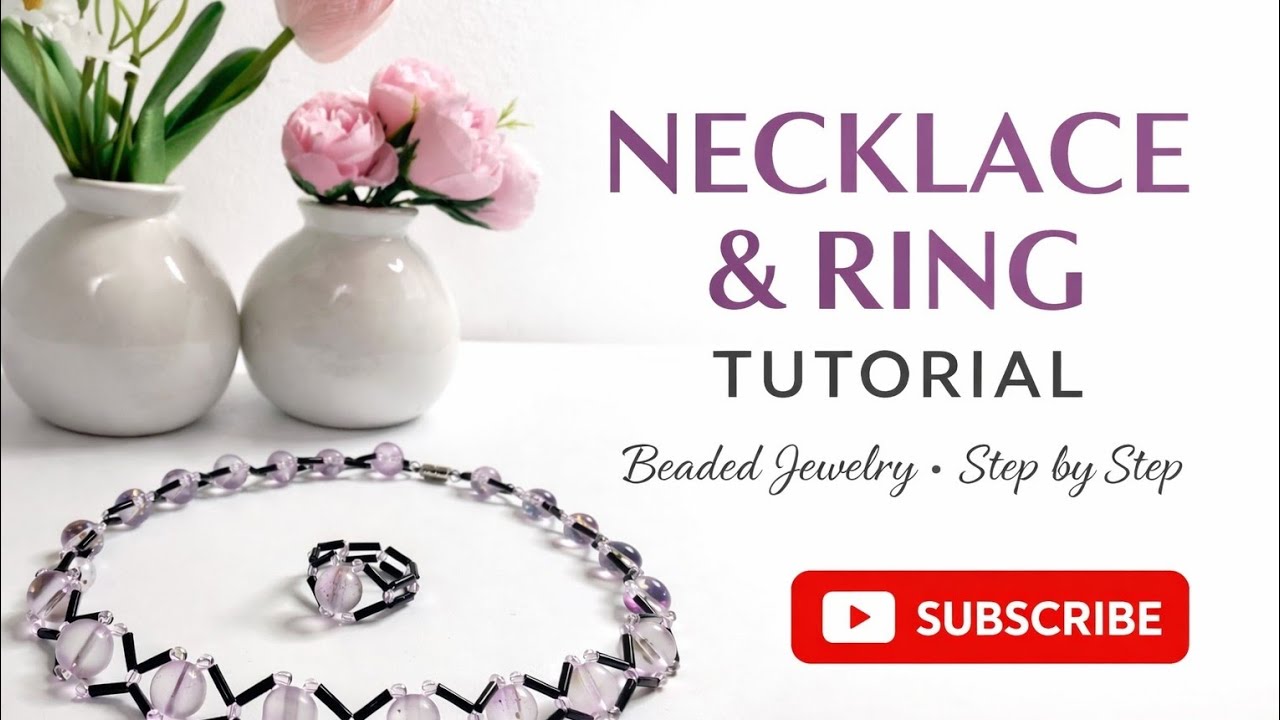 WOW Beaded Necklace & Ring Tutorial 💍| Easy Step-by-Step Jewelry Making✨#diy #craft #tutorial#beads 