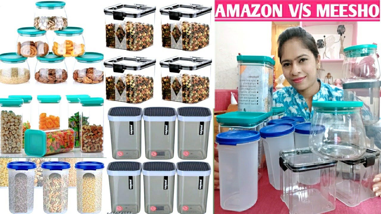 Amazon V/S Meesho Kitchen Containers😍amazon and meesho Containers Comparison