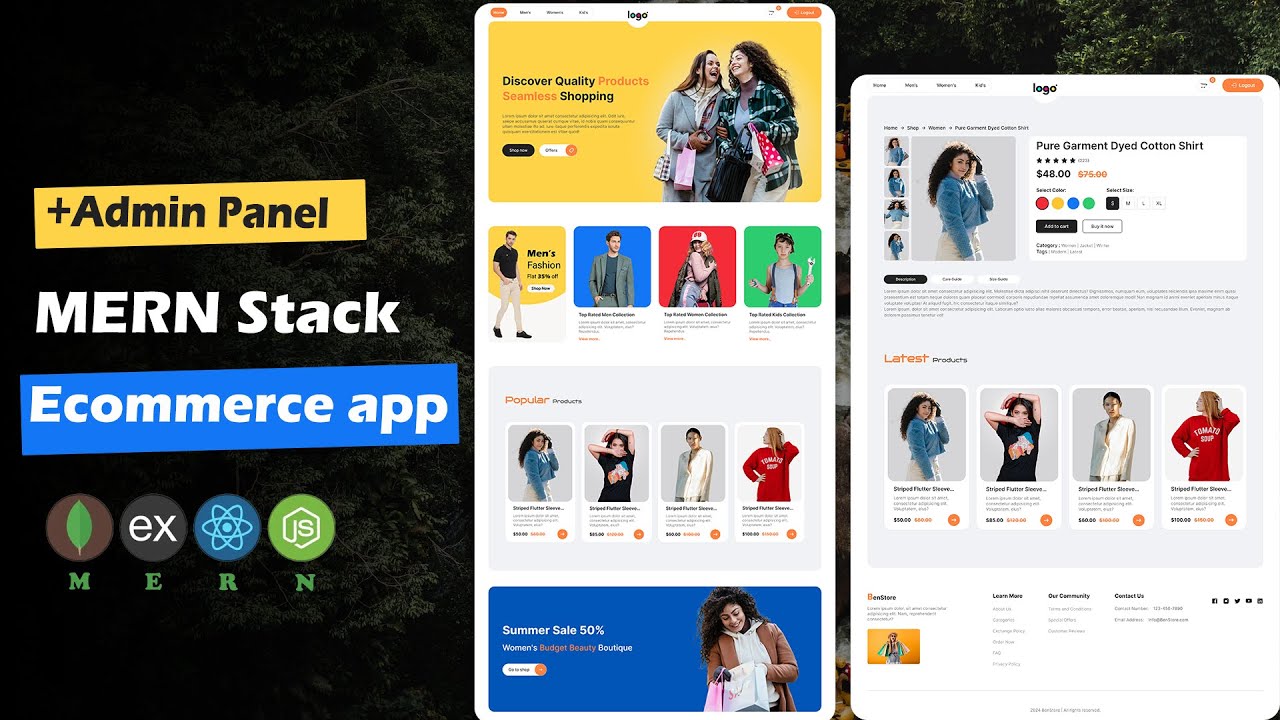 Create a MERN Stack Ecommerce Website, MongoDB, Express, React, Node - CRUD App with Admin Panel