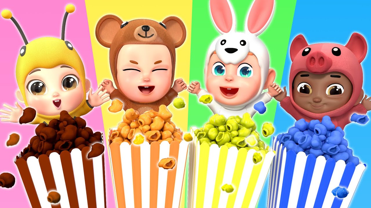 Yummy Rainbow Popcorn – Color Learning Song for Kids | Rosoo Nursery Rhymes