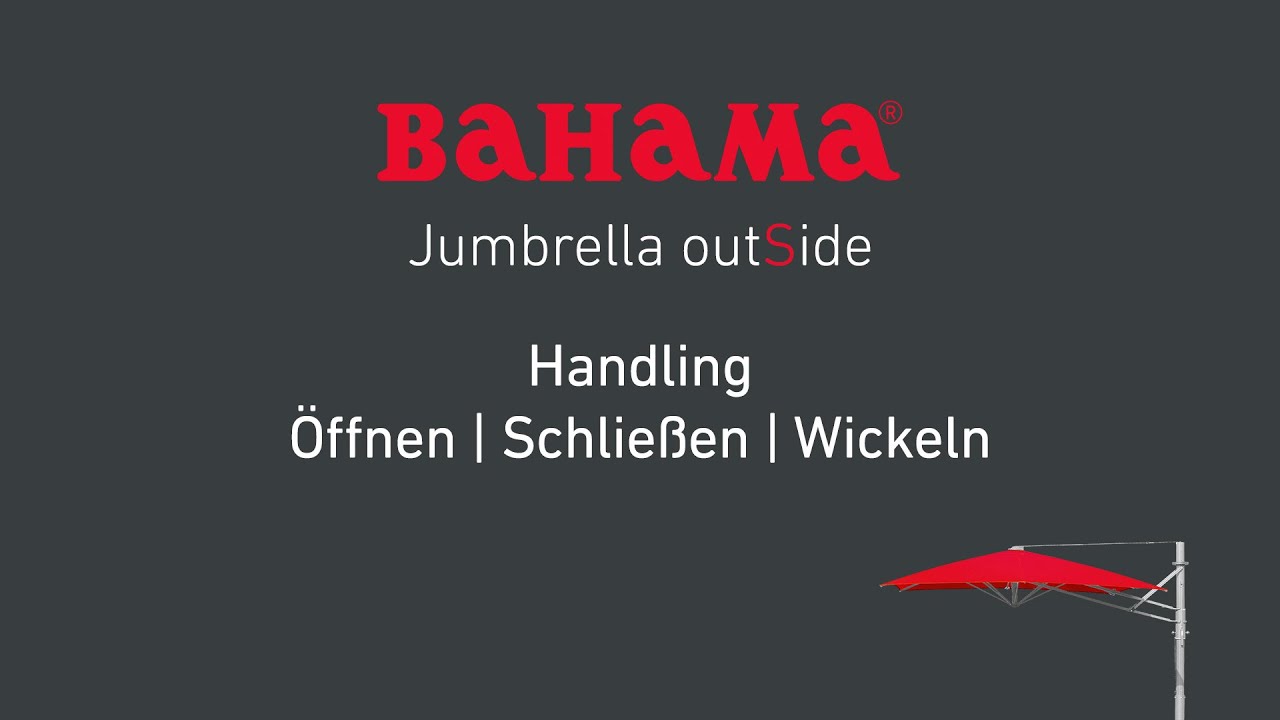 Jumbrella outSide: Handling | Öffnen | Schließen | Wickeln