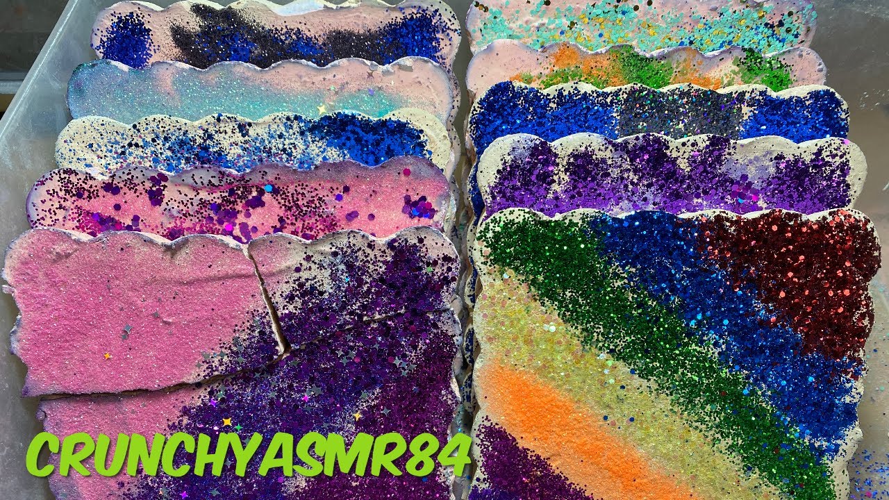10 Glittery Gym Chalk Slabs | Sleep Aid | Oddly Satisfying | ASMR