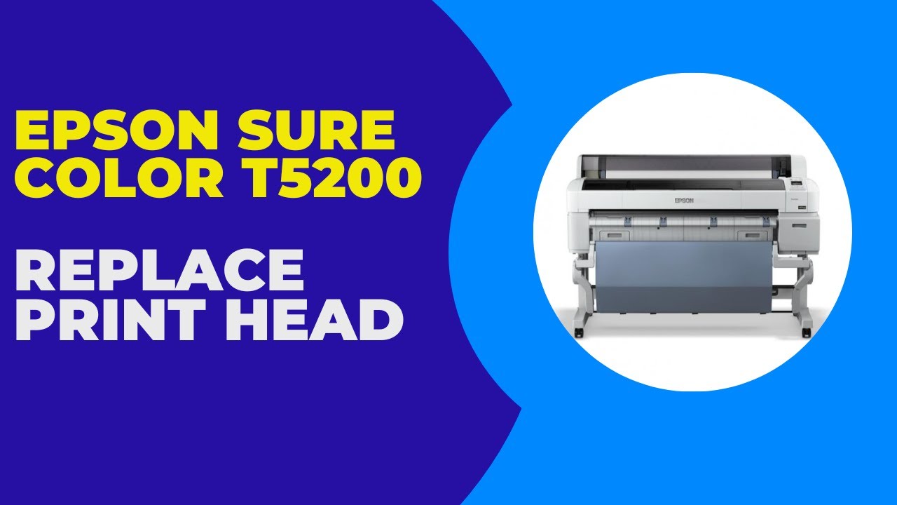 Epson Sure Color T5200 How To Replace Print Head || Epson Large format printer