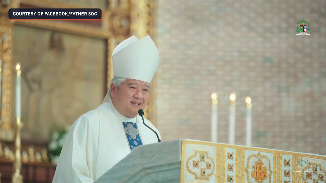 Archbishop Socrates Villegas delivers homily in Mass for Pope Francis
