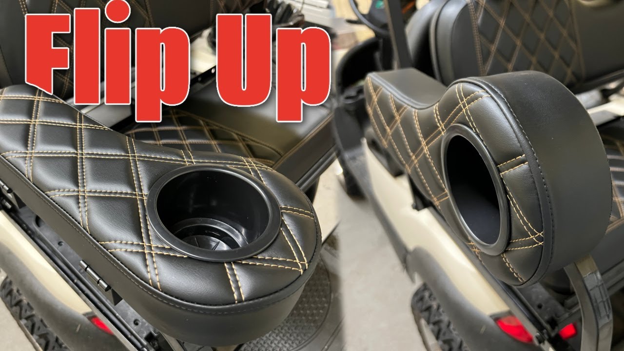 Nokins Flip Up Diamond Stitched Arm Rest Cup Holders | Easy Bolt On Install