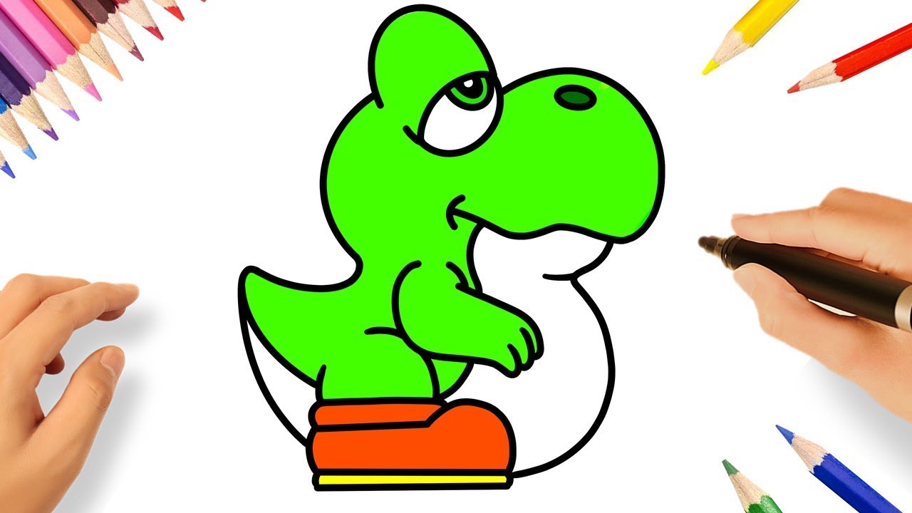 CÓMO DIBUJAR BÉBÉ YOSHI | SUPER MARIO BROS