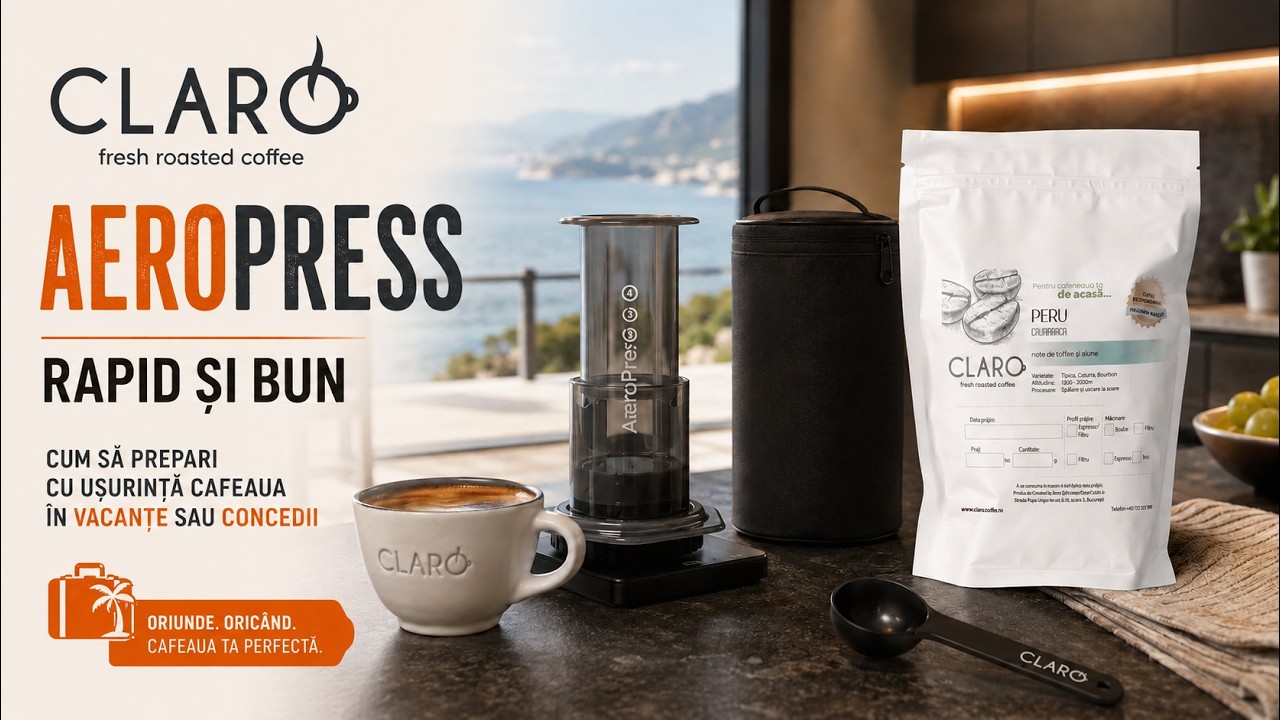 Cum sa prepari cu ușurință cafeaua in vacante sau concedii - Metoda Aeropress ☕🏝️🗻