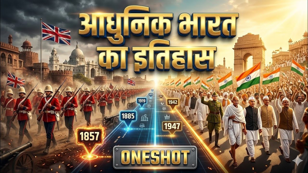 आधुनिक भारत का इतिहास | Modern History of India | 1857 से 1947 तक पूरा इतिहास | UPSC, UPSI, SSC, GD