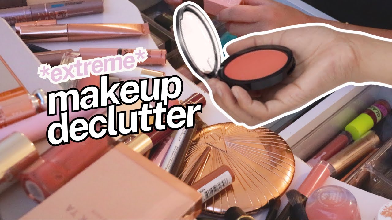 FULL DECLUTTER MAKEUP COLLECTION AND TOUR | Relaxing *long* Declutter and Organize Vanity With Me