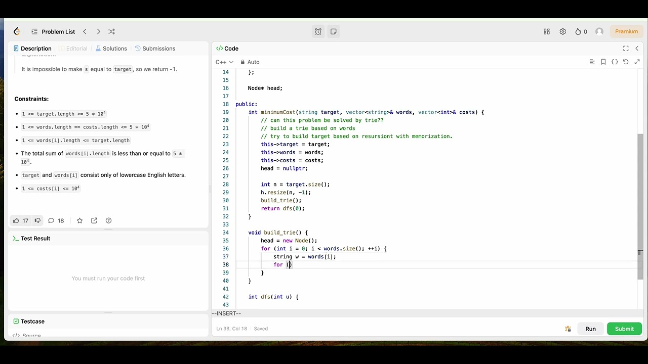 3213. Construct String with Minimum Cost (leetcode hard)