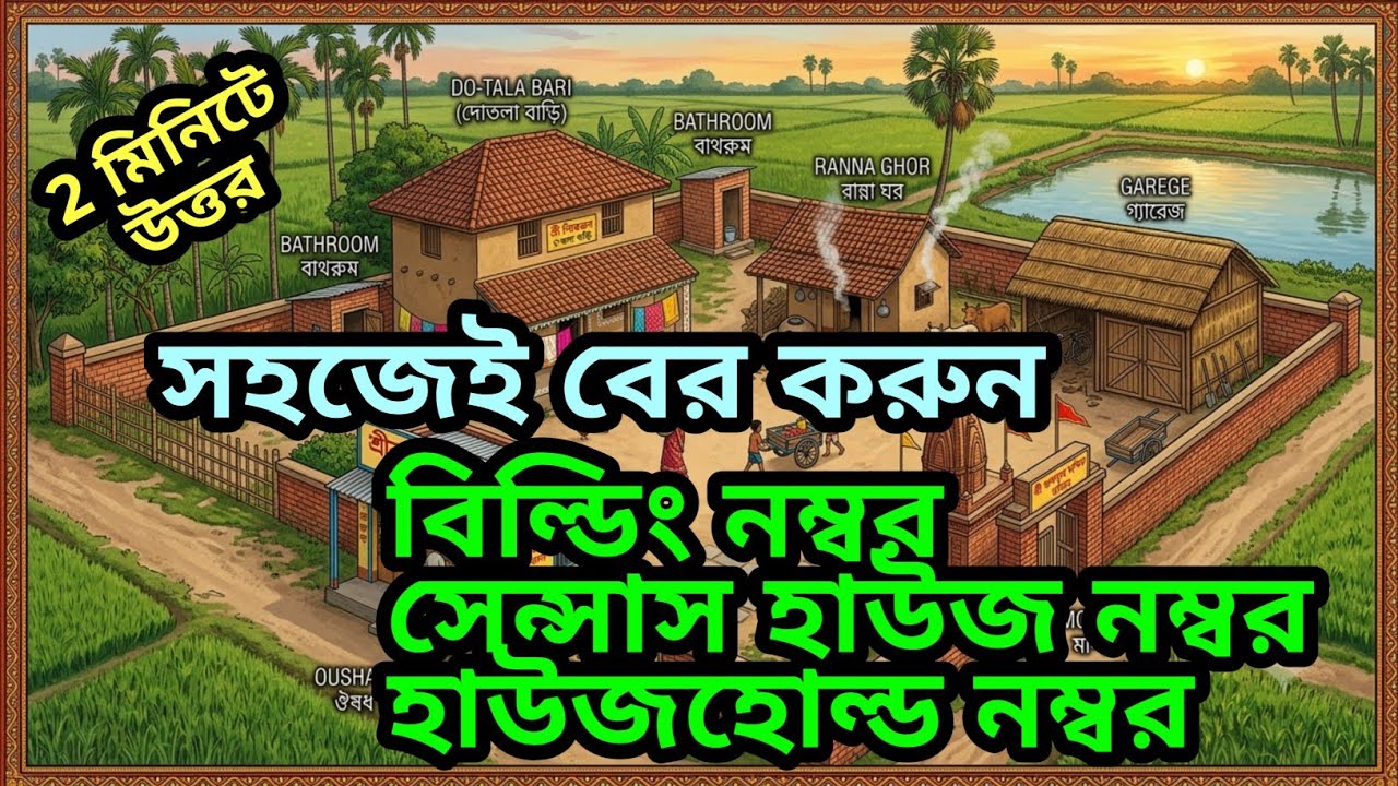 সহজে বের করুন বিল্ডিং নম্বর, সেন্সাস হাউজ নম্বর, হাউজহোল্ড নম্বর | Building, Census House, Household
