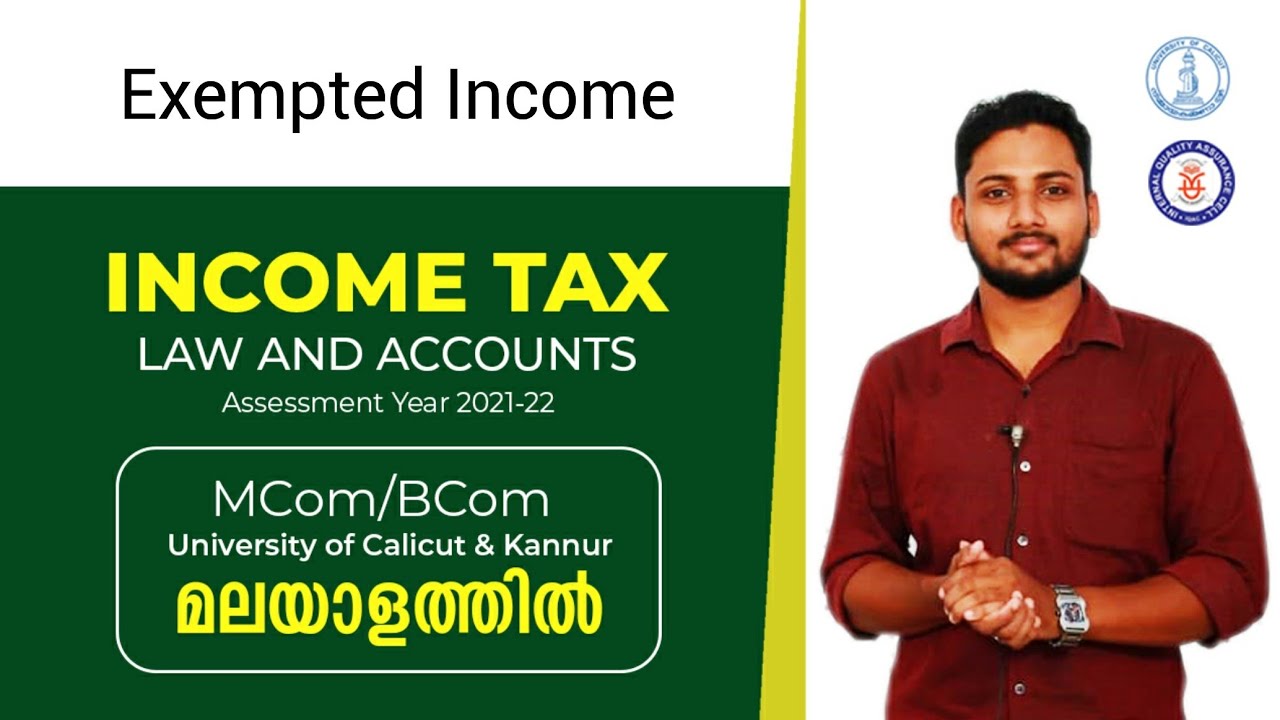 Exempted Income | Income Tax in malayalam | Calicut University | BCom/M.Com