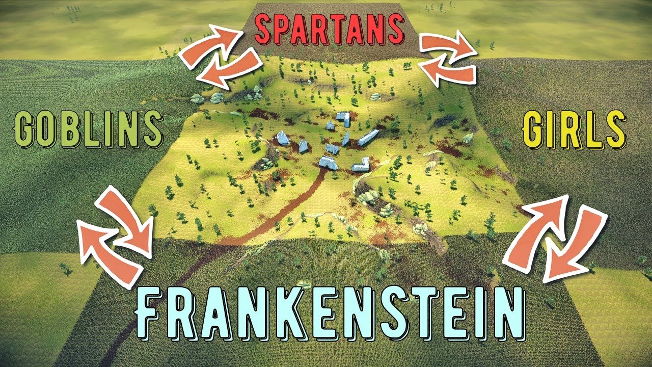 Battle On Ruins: Spartans - Girl Warriors - Frankensteins - Goblin Warriors - UEBS 2