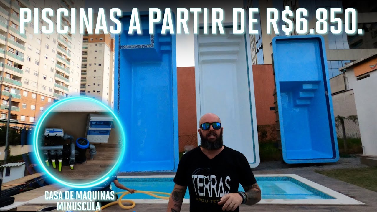 PISCINAS COM CASA DE MAQUINAS MINÚSCULA - PISCINAS A PARTIR DE R$6.850.