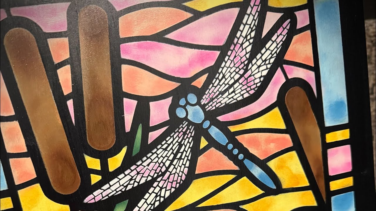 Stained glass dragonflies 