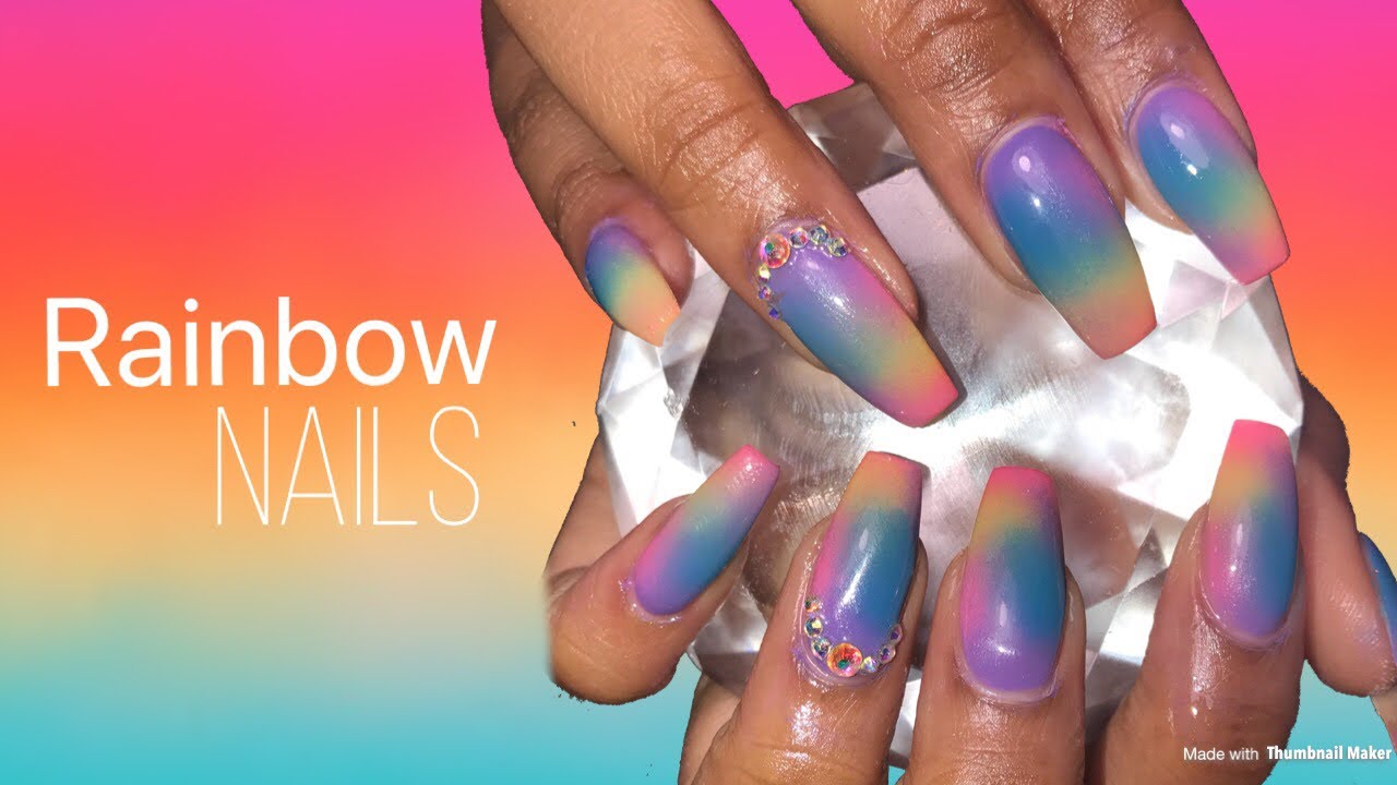 Ombré Rainbow Nails | Acrylic Nails Design