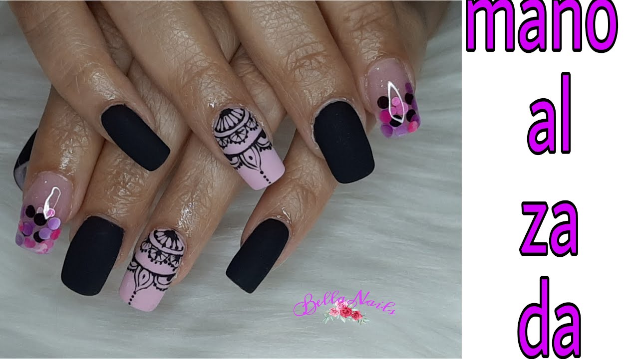 aplicacion de gel en uñas acrilicas, # mandala a mano alzada