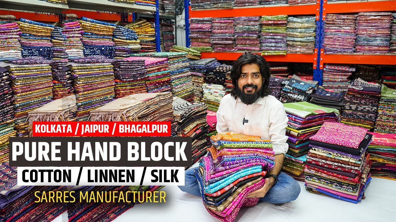 Weaves : Pure Hand Block Print Sarees Manufacturer in Kolkata /Jaipur / Bhagalpur