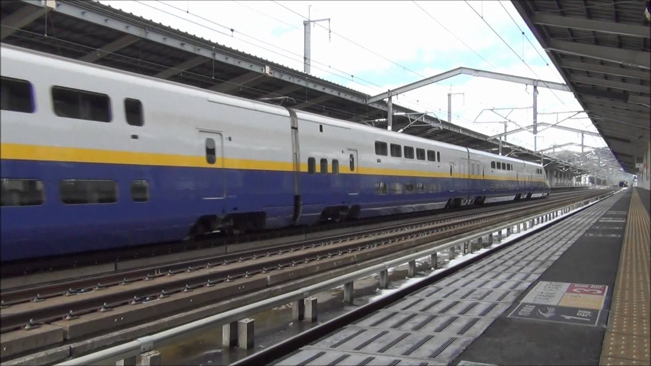 東北新幹線 E4系Maxやまびこ 重連 高速通過 Double-Decker Shinkansen passing