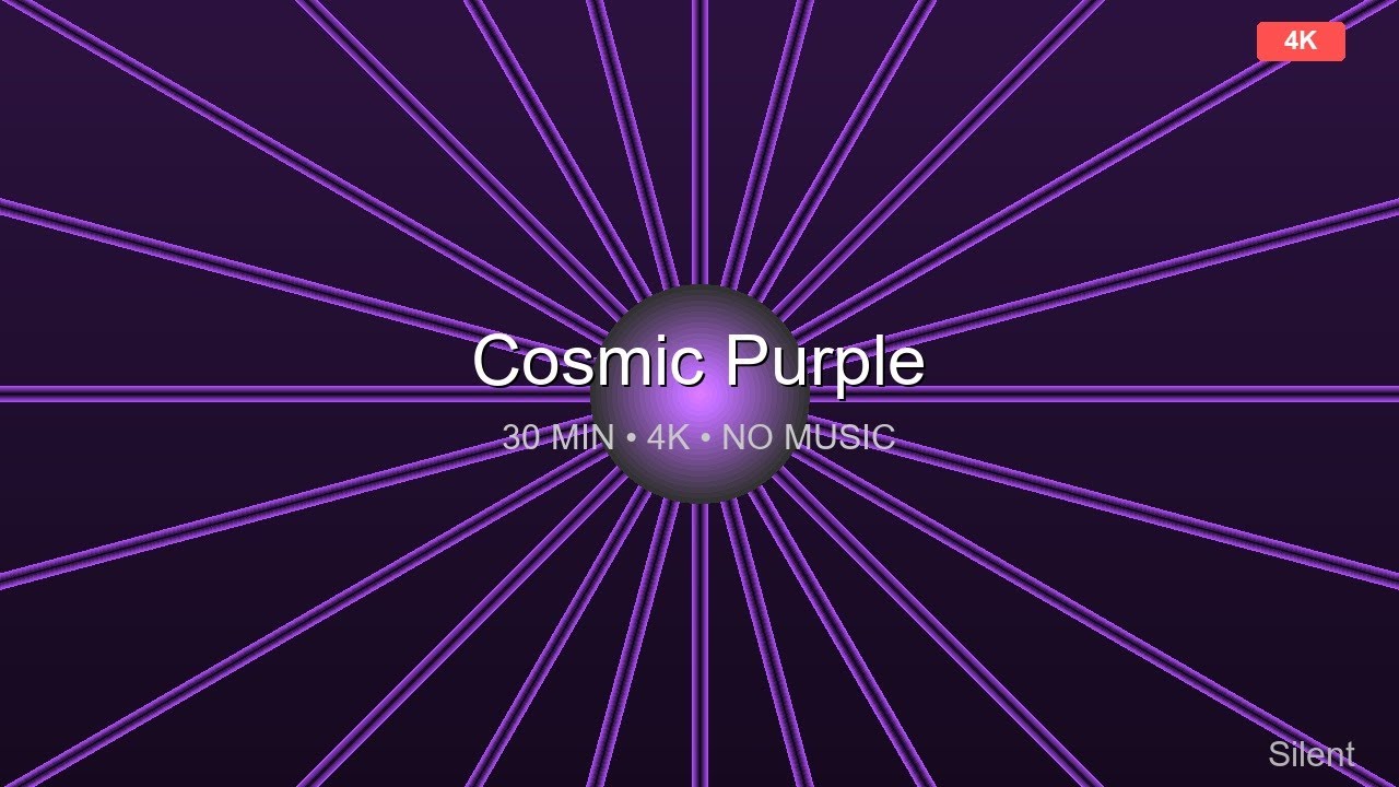 Cosmic Purple Starburst 💜 30 Minutes 4K Relaxing Ambient Video No Music, Pure Visual Relaxation