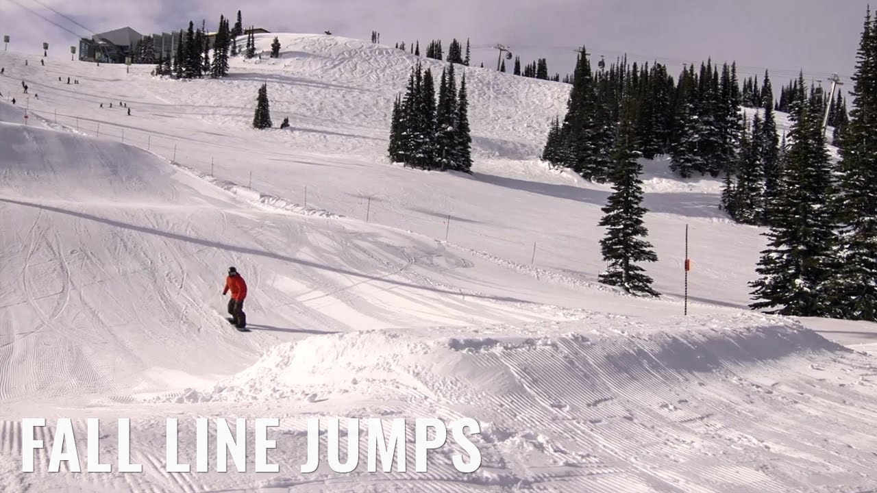 Fall Line Jumps On A Snowboard