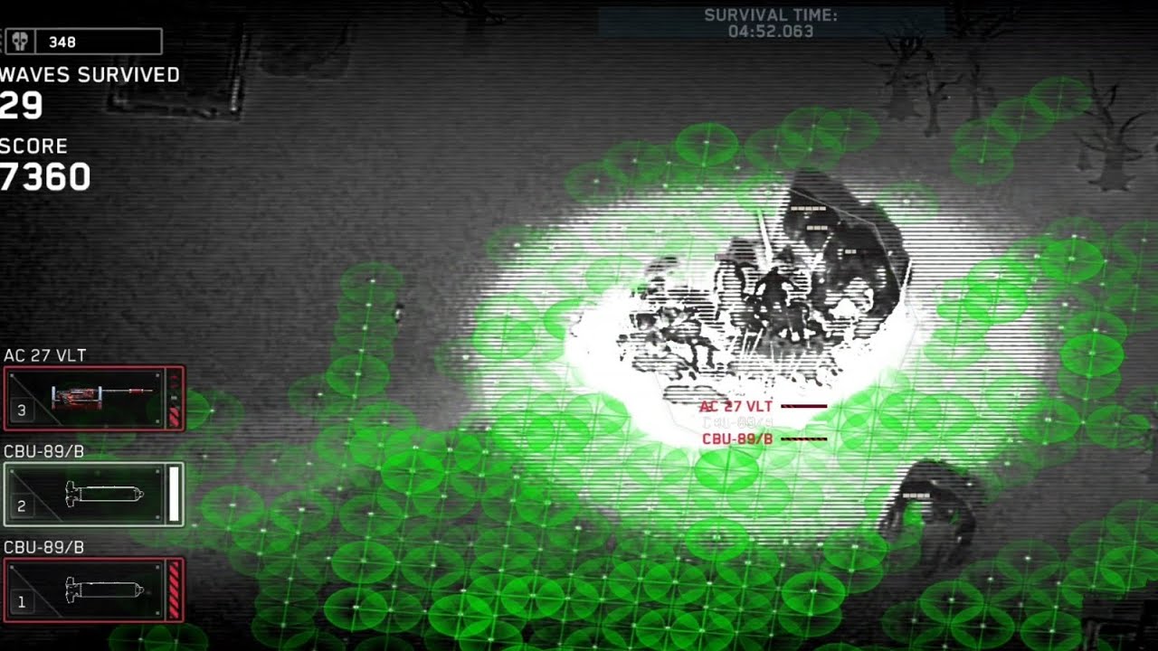 Zombie Gunship Survival - Wipeout 9000pts ( CBU-89/B x2 & AC 27 VLT )