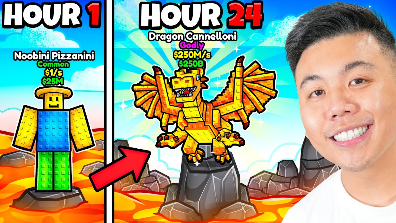 I Spent 24 Hours In Survive Lava For Brainrots
