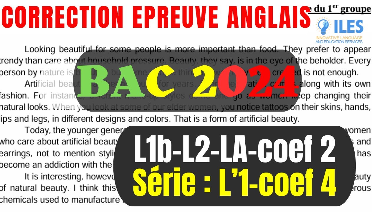 Correction complète de l’épreuve d’Anglais LV2 – Bac 2024 (1er Groupe)