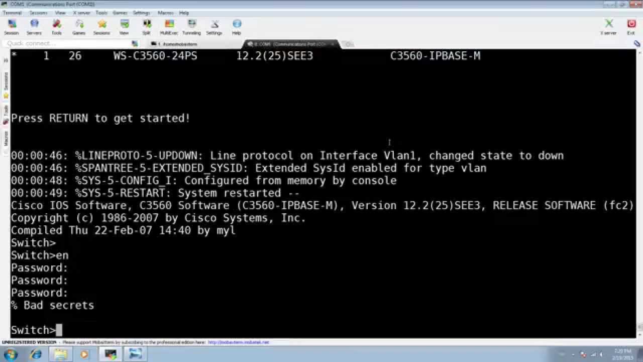 How to recovery a password on Cisco Catalyst 2950, 3550, 3560, 3750
