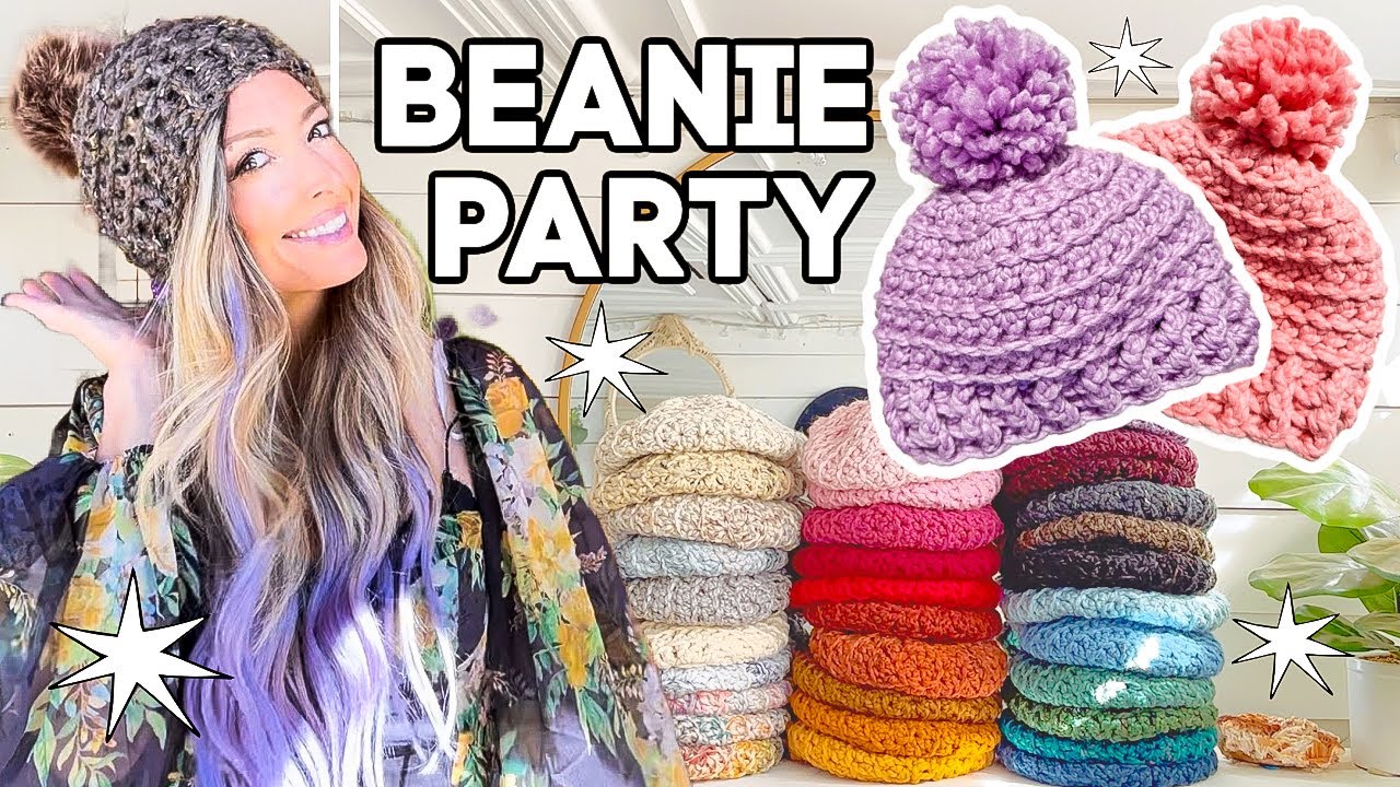 CHUNKY CROCHET BEANIE ✢ how many can I make in 24 hours ✢ CROCHET CHALLENGE