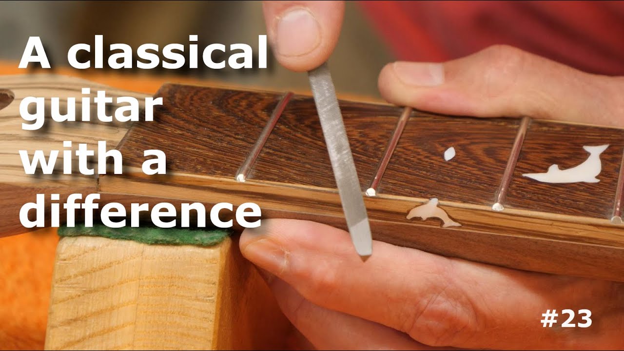 Building a unique classical style guitar - fret work and staining the body & the Jurgs Cup 3!